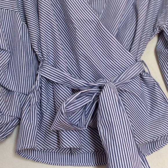 Striped wrap style top - Picture 3 of 6